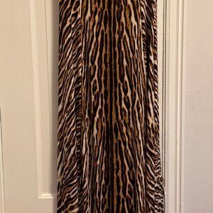 Michael Kors Chocolate Studded Leopard Print Maxi Dress Size XS